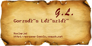 Gorzsás László névjegykártya